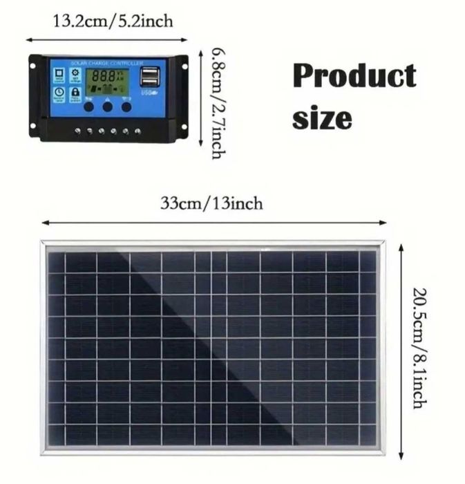 Kit Panou solar camping + Controler USB 100A / ideal camping excursie