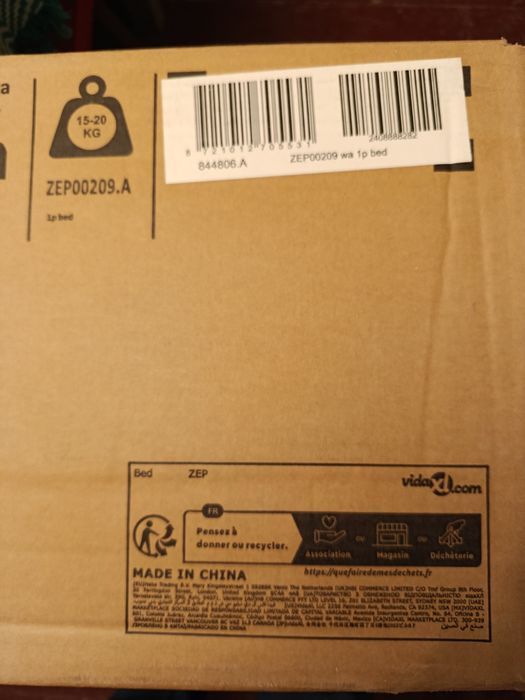 Cadru pat de o persoana vidaXL