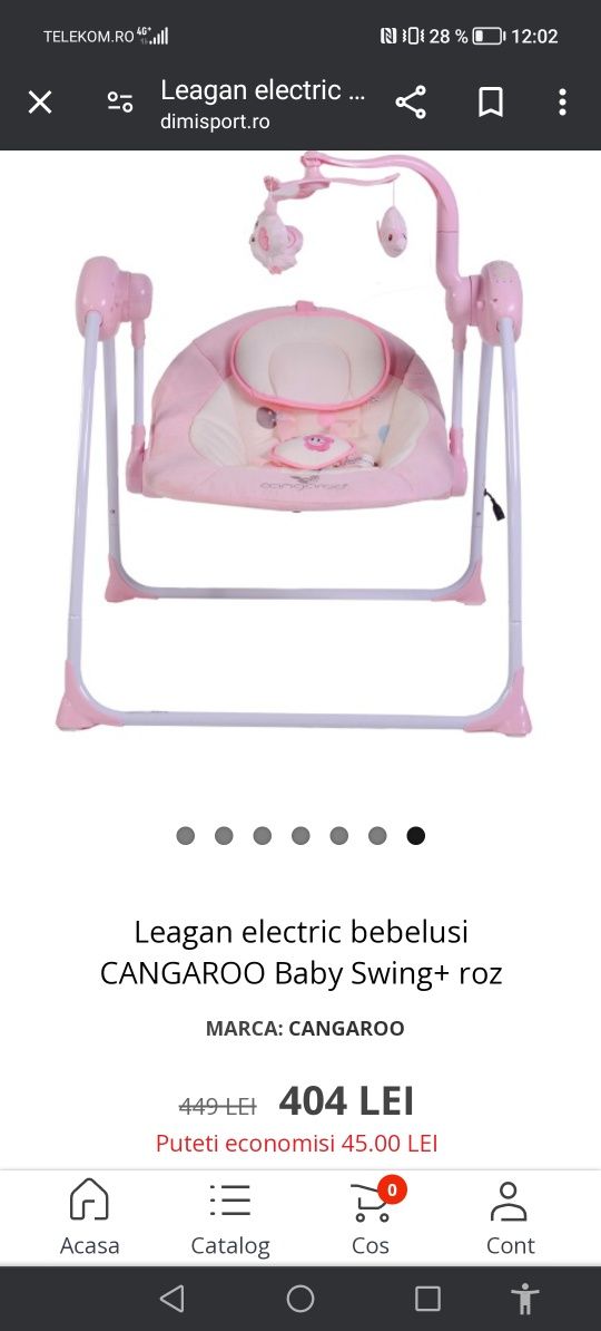 Leagăn electric pentru bebe