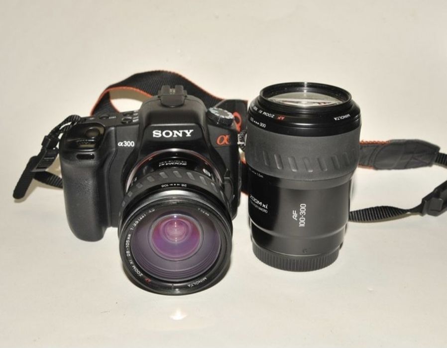 Sony A300 DSLR, пълен комплект,два обектива