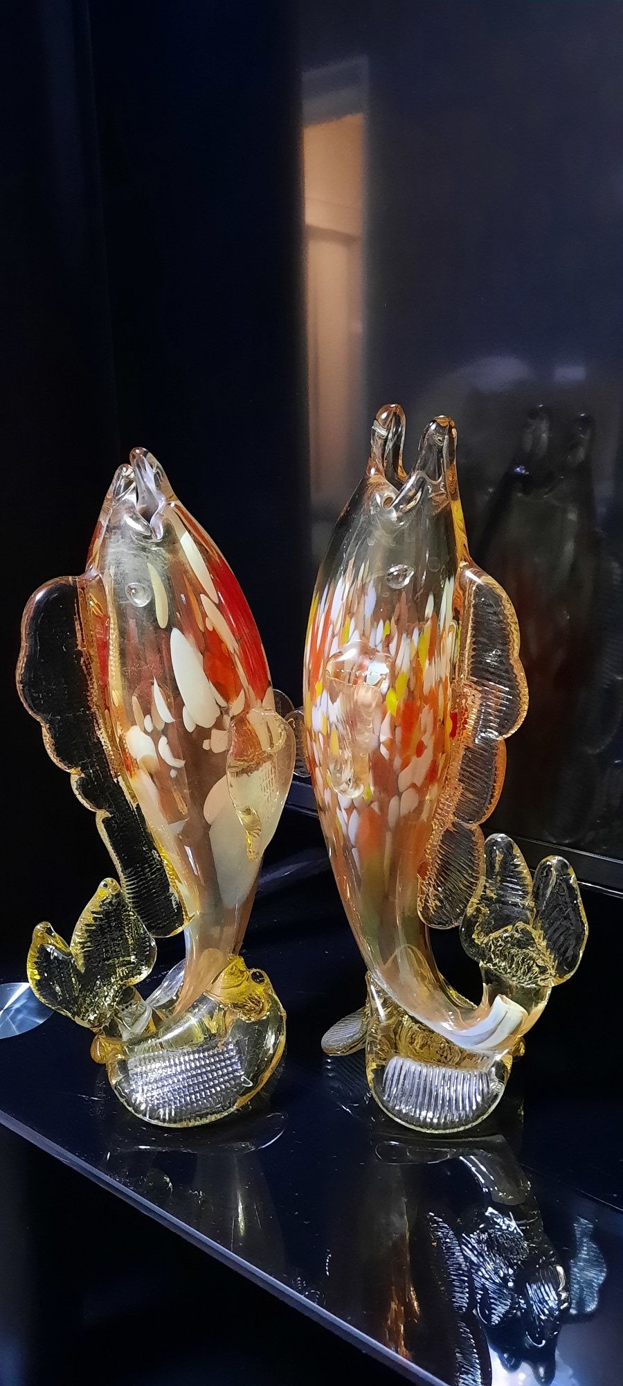 Статуэтки Рыбы стекло СССР цена за две