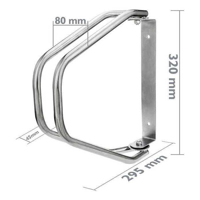 Стенна паркинг стойка за градски велосипед MARTAR Стоманена, Сребриста