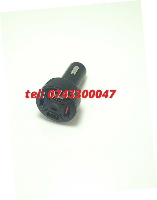 Incarcator Masina Auto 4 Porturi Bricheta Usb Qc Incarcare Rapida