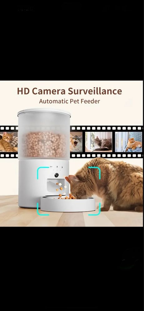 Set Hranitor Automat Cu Camera HD + fantana pt pisici si caini,NOI