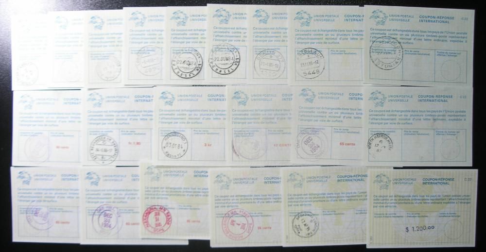 Lot 97 cupoane postale internationale (IRC-uri)