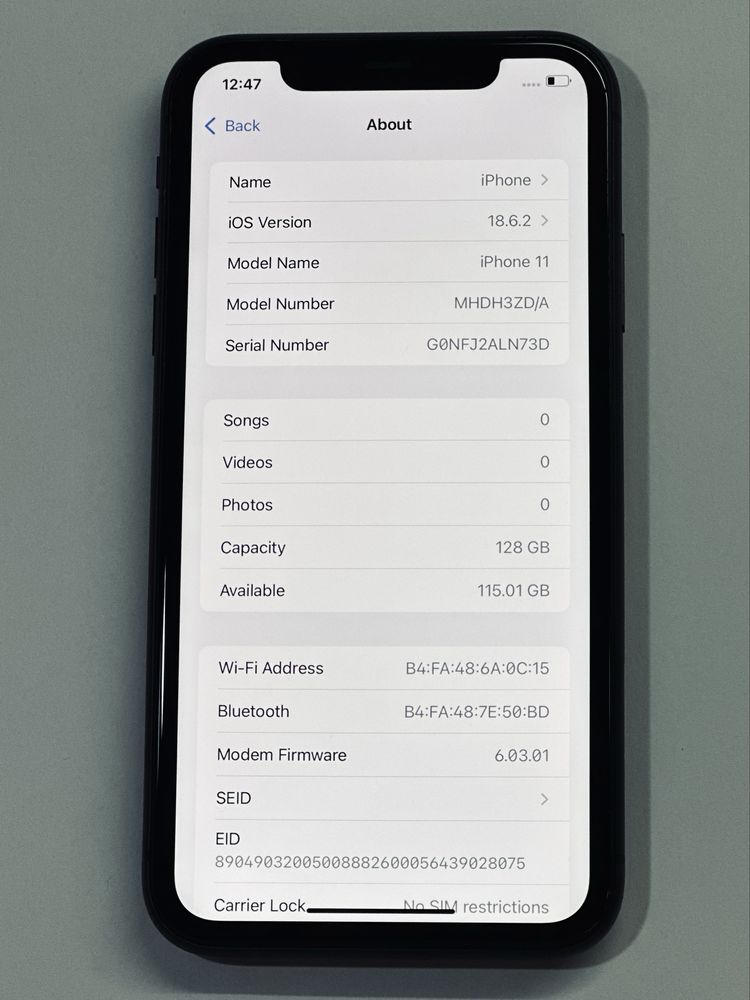 iPhone 11 Black 128GB 92% battery
