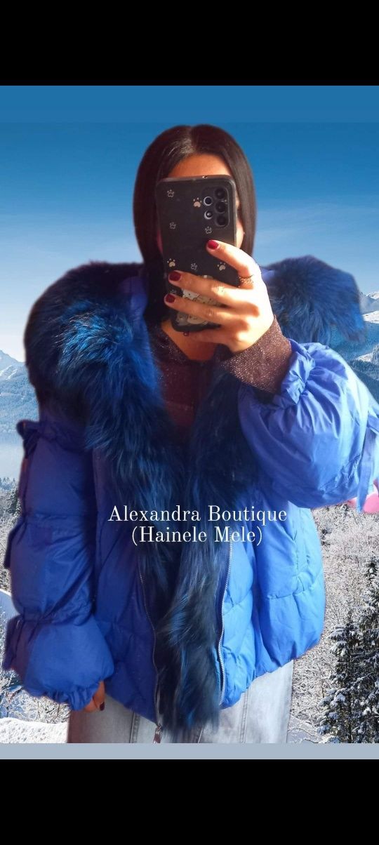 Geaca cu blanita naturala de vulpe