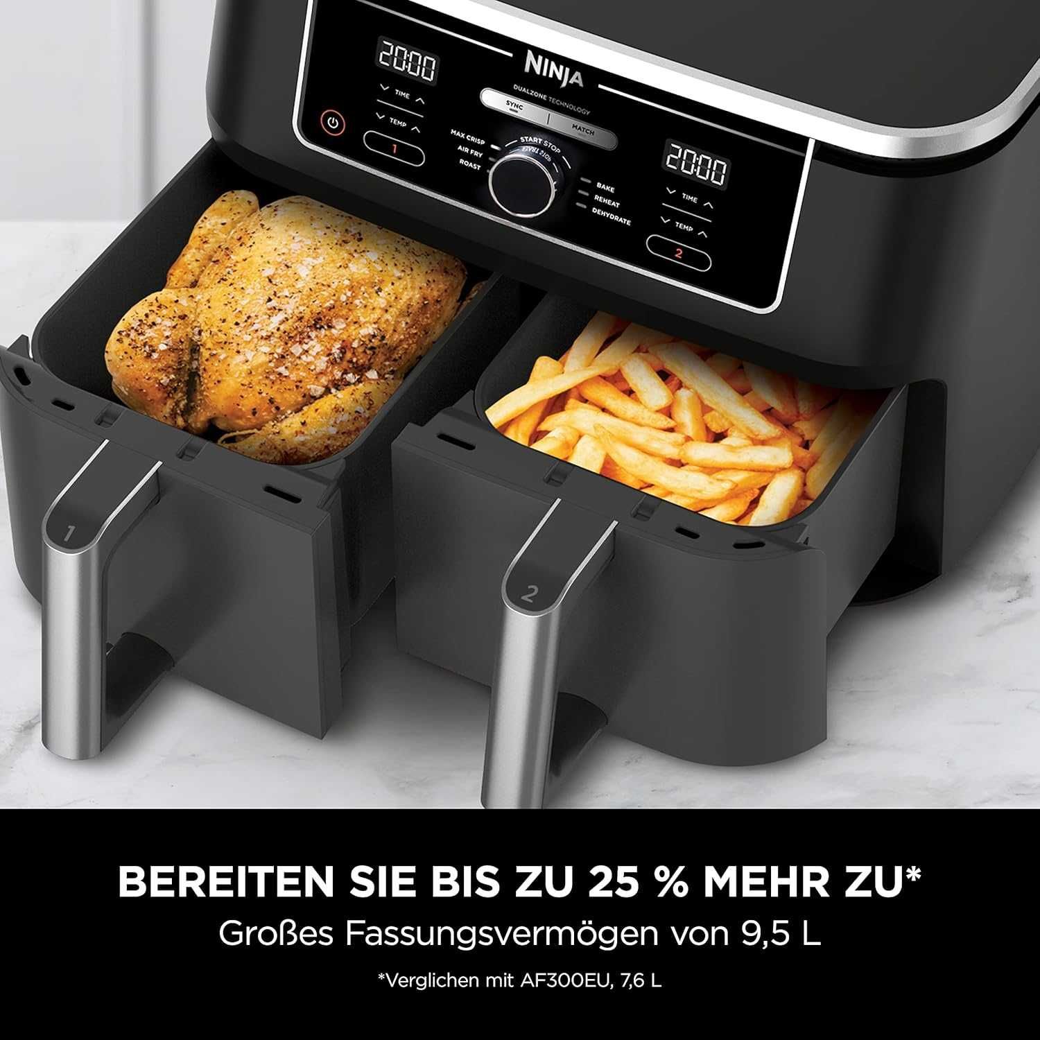 Фритюрник с горещ въздух Ninja Foodi MAX Dual Zone, 9,5L Air Fryer