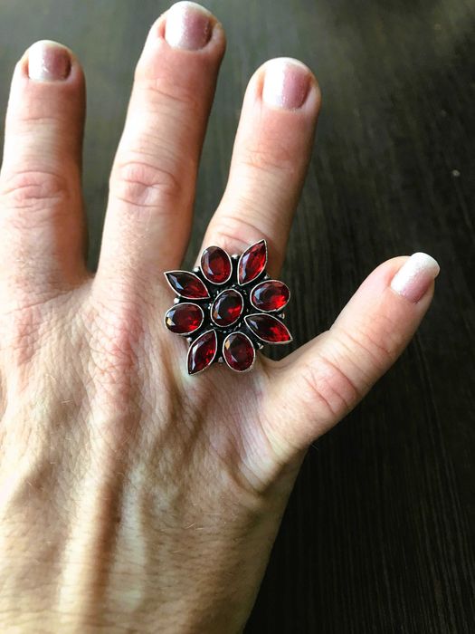 Inel Argint 925 cu Pietre Semipretioase Granat