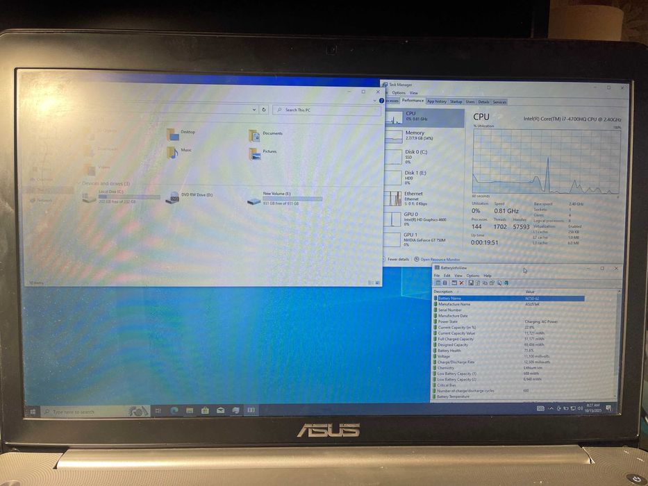 Laptop Asus R750J – i7-4700HQ, 8GB RAM, SSD 256GB + HDD 1TB, GT 750M