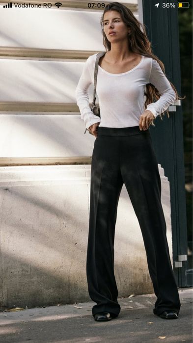 Pantaloni office negri Zara, noi, cu eticheta, marimea M