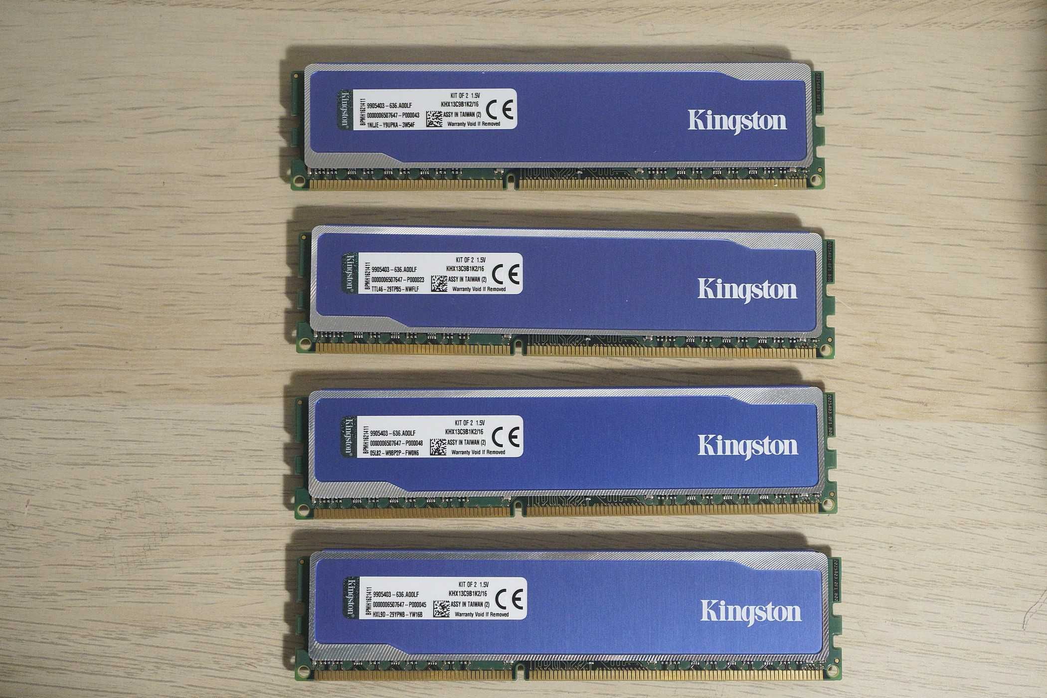 2/4 x 8GB(16/32GB) DDR3 RAM Kingston 1333 CL9 (вкл ДДС)