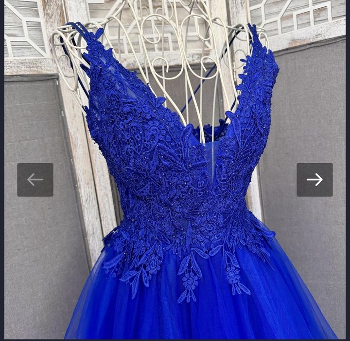 Официална къса рокля Naomi - тъмносиня, размер S