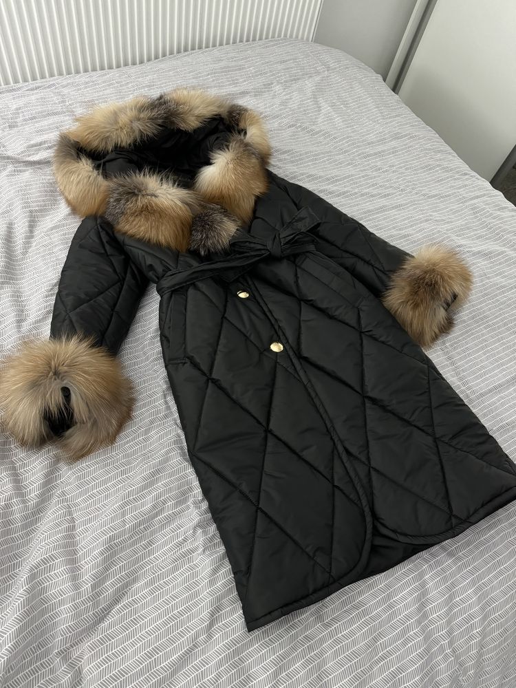Geaca parka blana naturala