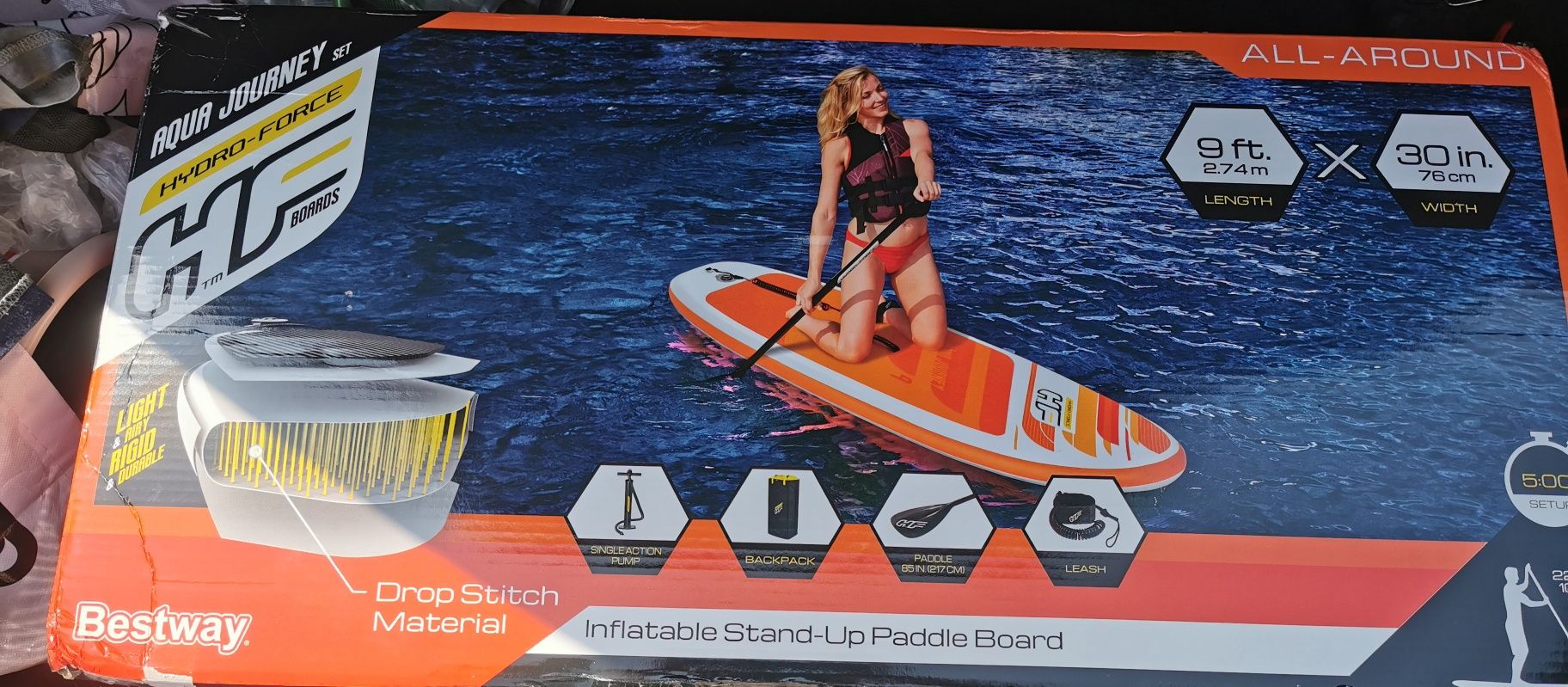 Paddleboard nou placa surf gonflabila cu pompa, accesorii si geanta vo