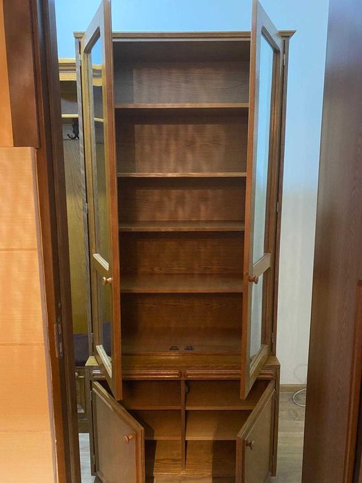 Biblioteca +dulap pantofi din lemn