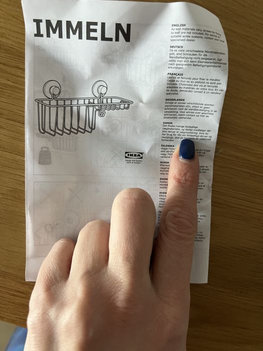 Ikea Immeln cos de dus / baie metalic, rezistent la rugina