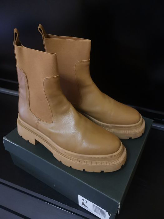 Дамски боти челси естествена кожа 41 номер