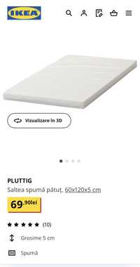 Saltea si protectie saltea patut bebe (Ikea)