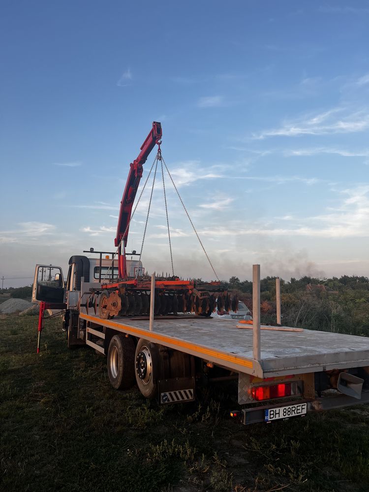 Camion Trailer cu Macara Transport Utilaje~Marfa~Agabaritic