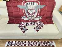 Set FC Rapid București Eșarfă + Steag Rapid 90x150cm