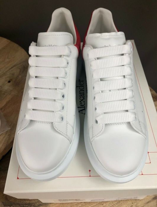 Papuci Alexander McQueen  - alb/rosu -marimea 43