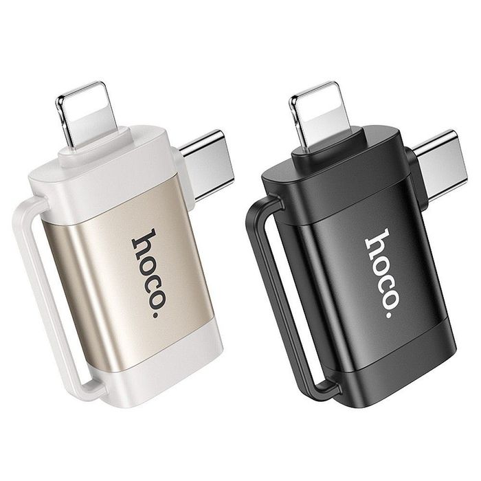 HOCO адаптер OTG 2in1 Type C / Lightning към USB A