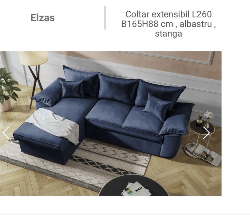 Coltar extensibil albastru electric
