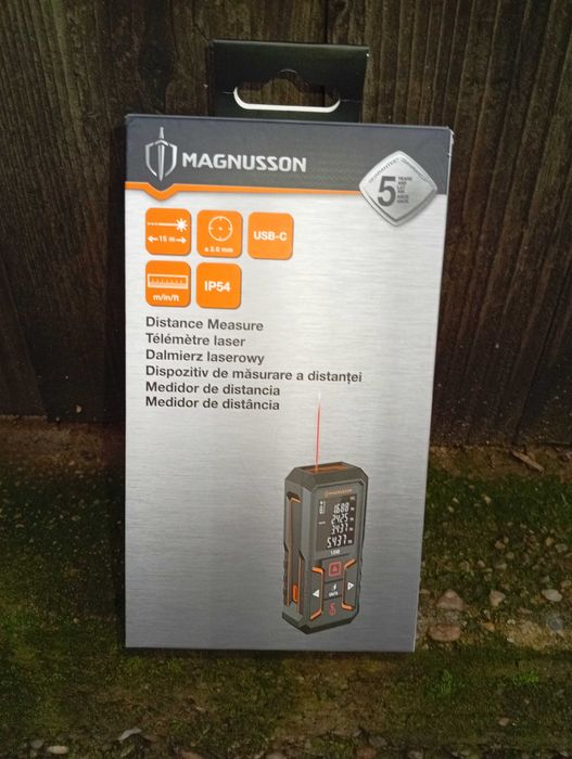 Magnusson Telemetru Laser  distanta 15m , USB-C , masurare in  m/In/ft