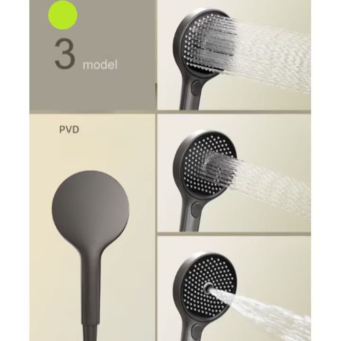 Set de dus cu afisaj digital pentru temperatura, de culoare gri