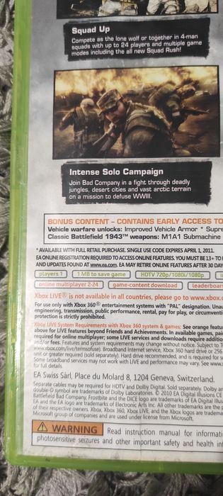 Transport 16 lei Joc/jocuri Battlefield Bad Company 2 Xbox360/Xbox One