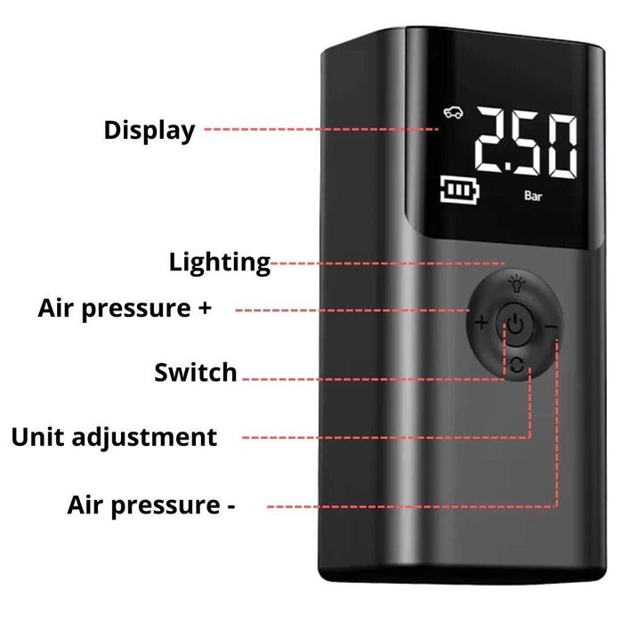 Стартер с въздушна помпа и фенерче QS003  A349