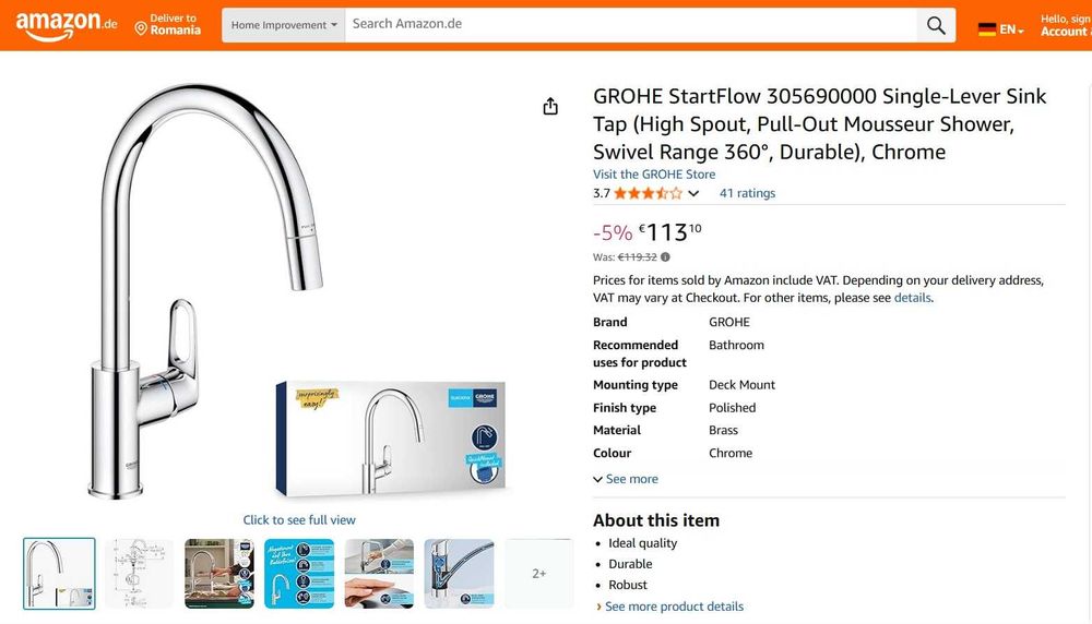 Robinet pentru chiuvetă GROHE StartFlow 305690000