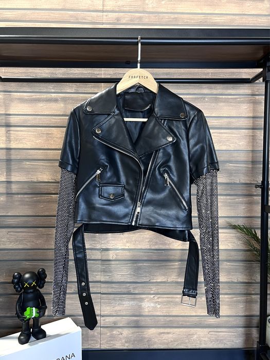 Кожено яке с камъни по модел на Zara