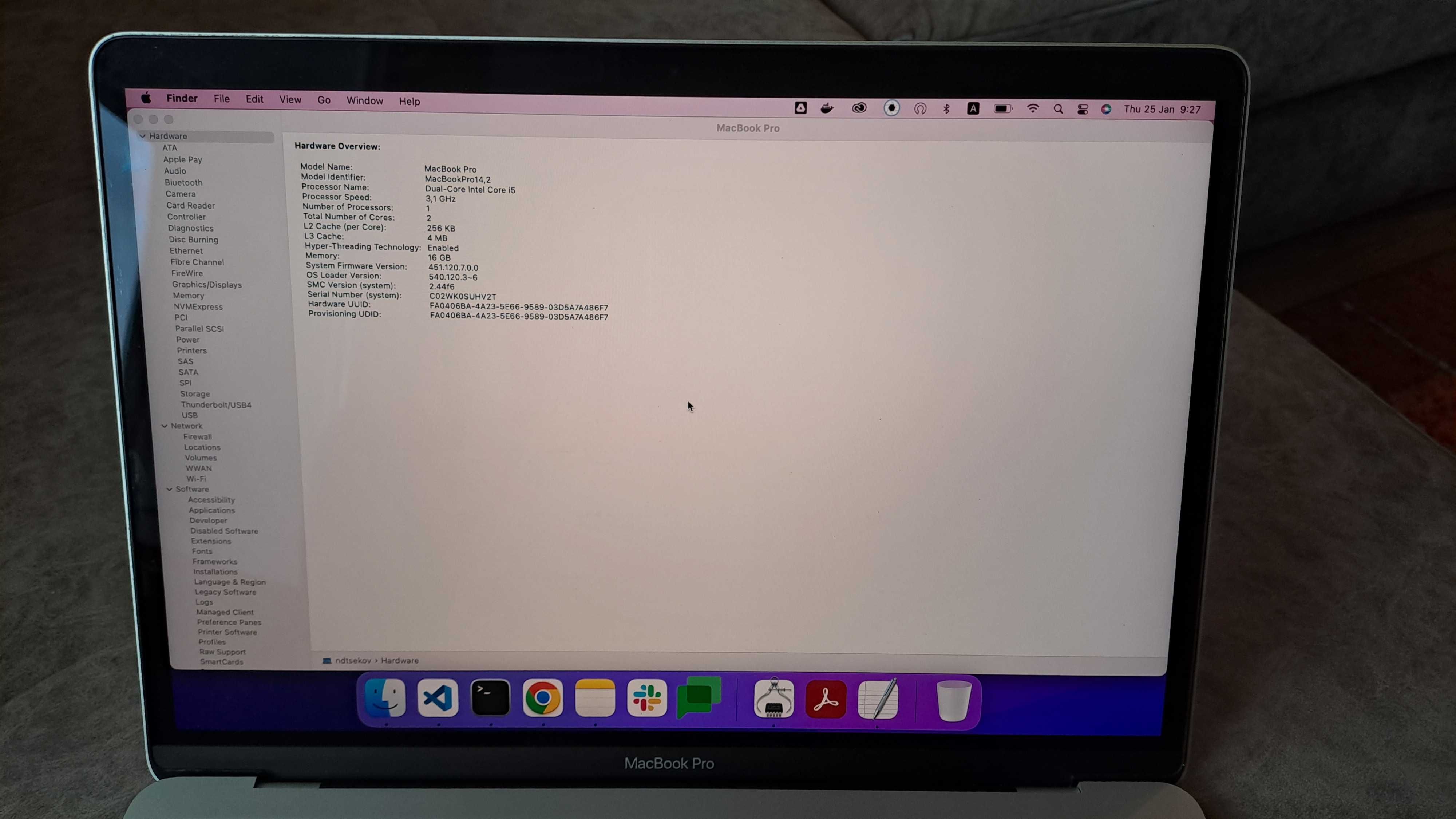 MacBook Pro 13 Touch Bar 16GB 256GB SSD