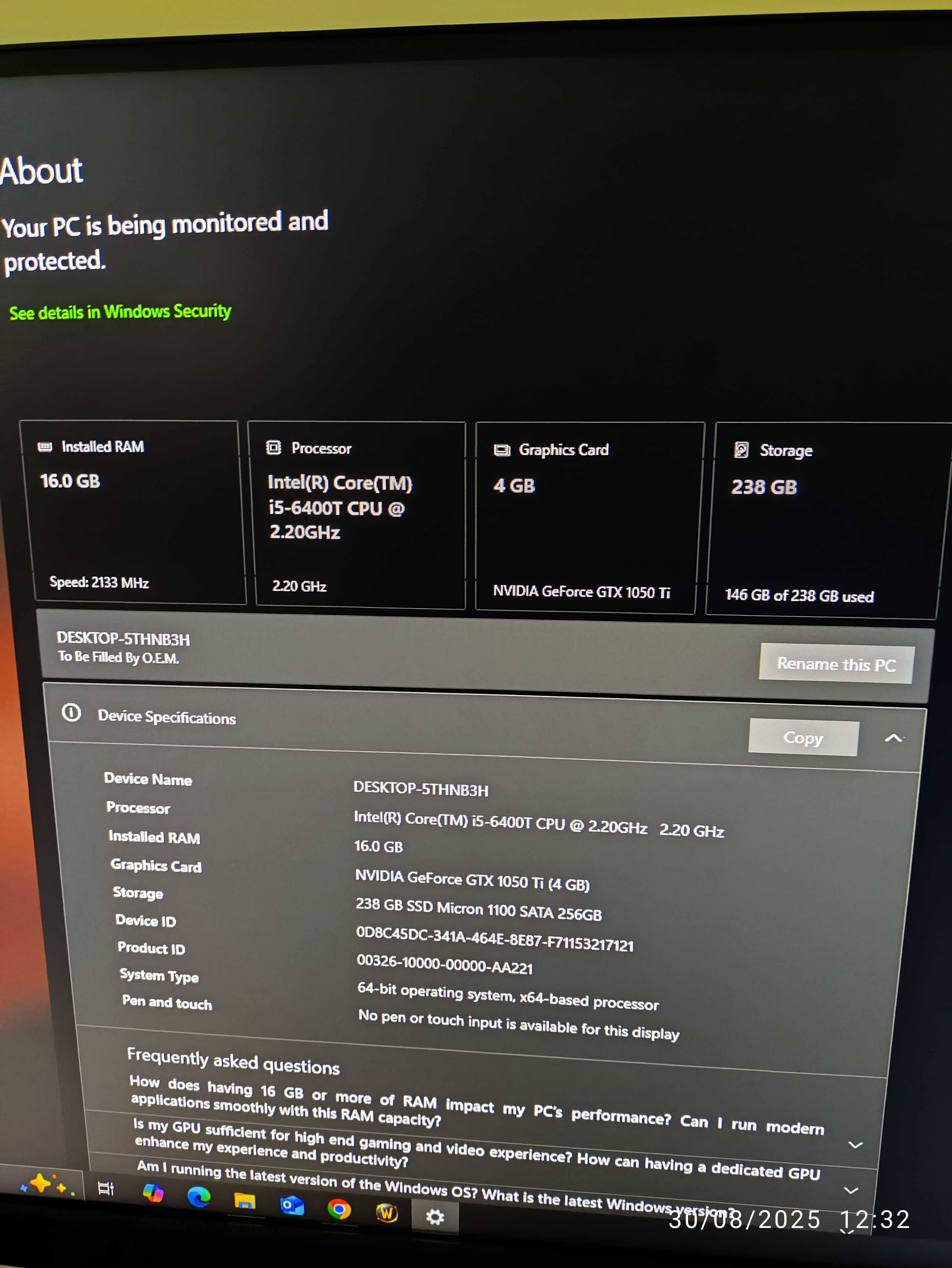 Компютър  i5 + 1050ti
