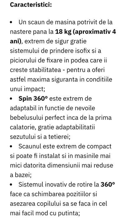 Sacaun auto Joie spin 360
