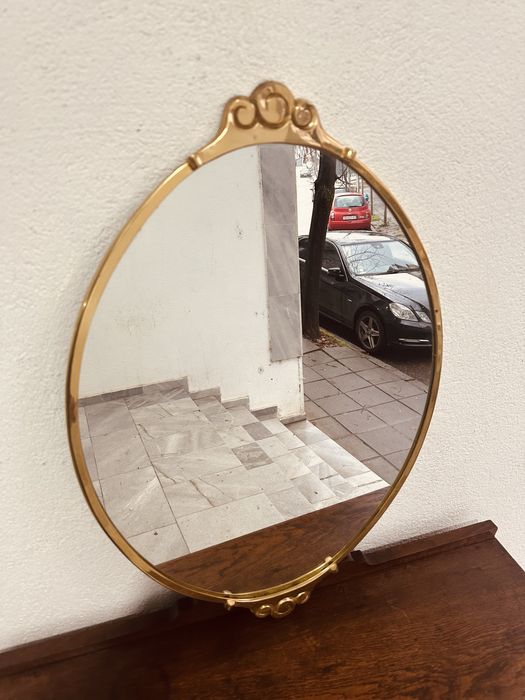 Шведско Mid-Century огледало, метална рамка