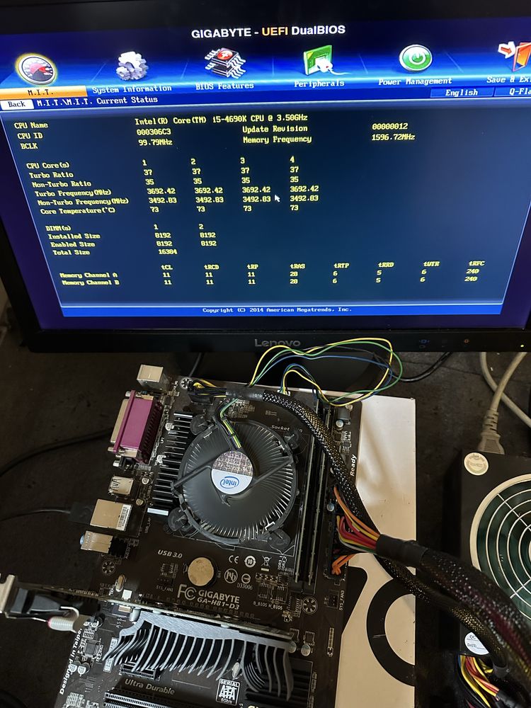 Продавам Дънна платка GIGABYTE H81-D3 процесор i5 4690к и рам 16гб