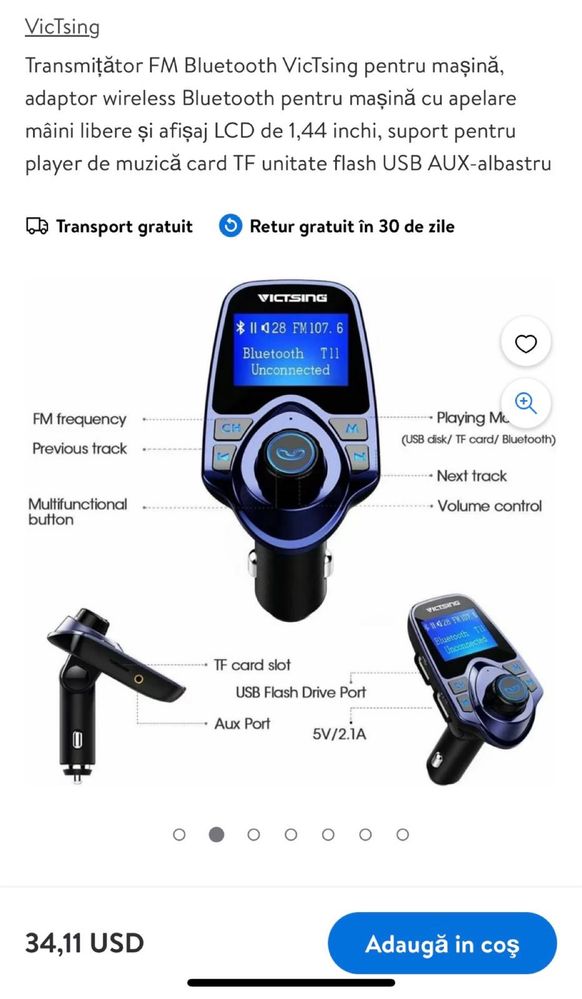 Caset player auto Blaupunkt -adaptor BT Usb