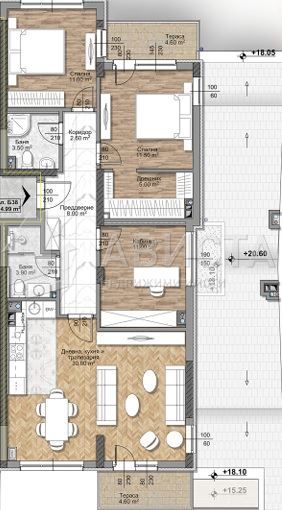 4-стаен в София-Овча Купел площ