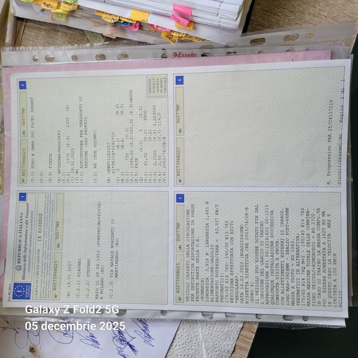 Ford Fiesta 2007 euro 4 diesel 1400 cm3 import Italia unic prop