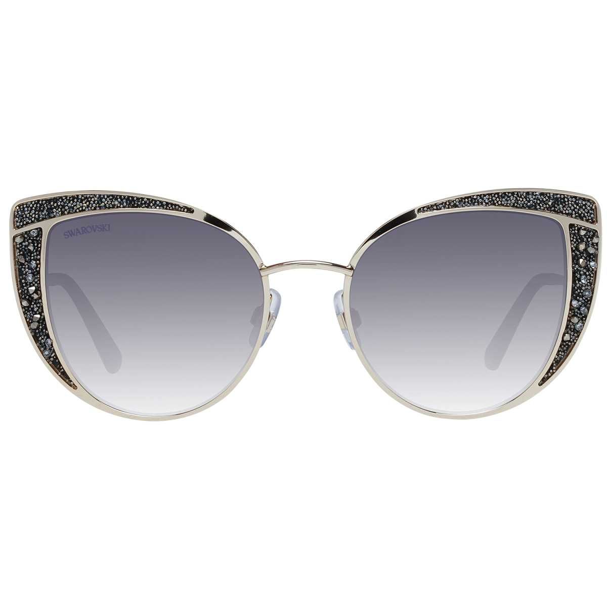 SWAROVSKI – Дамски слънчеви очила CAT EYE GOLD "BLACK CRYSTALS" нови