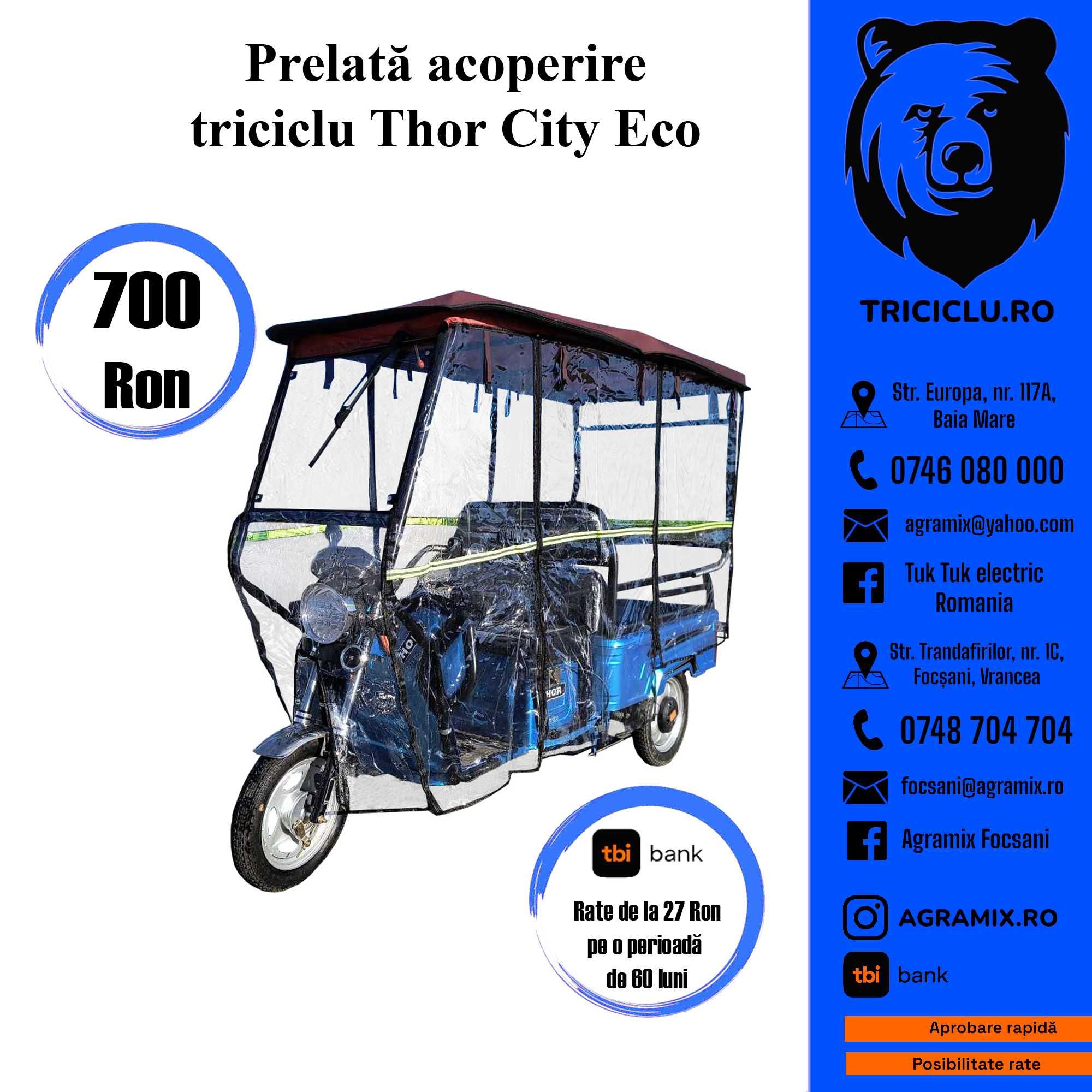 Triciclu electric Thor CITY-ECO rosu,verde,turcoaz, albastru Agramix