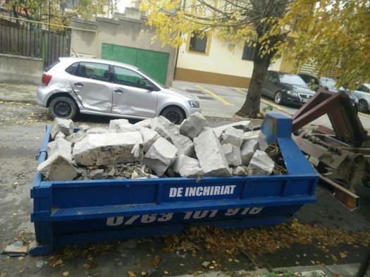 Transport moloz, moluz autorizat! bena, container, ghena, targa, deta!
