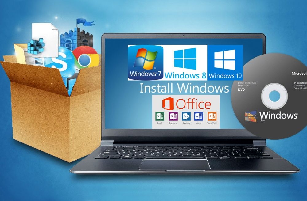 Instalez WINDOWS 11, 10,8,7, DRIVERE,ANTIVIRUS pe orice tip de PC