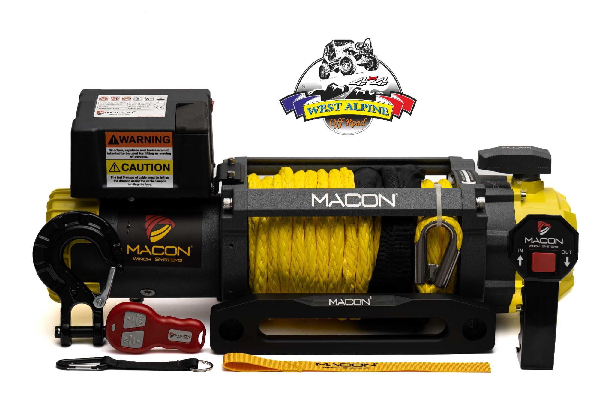 Troliu auto Macon Yellow Hawk 12000lbs-FOARTE RAPID- plasma sintetica