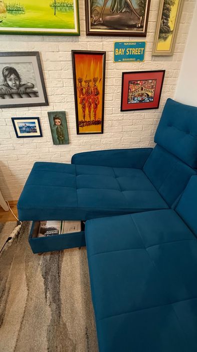 Разтягащ се, ъглов диван