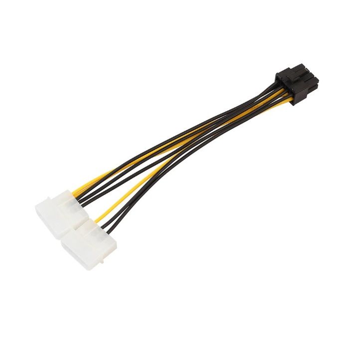 VGA питание переходник свух MOLEX 4PIN на 8PIN(x1) 15cm/ новые.