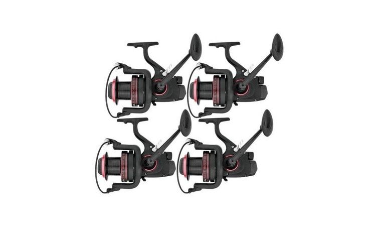 Set 4 Mulinete crap/pesti mari Baracuda Black Monster 90, cu baitrunne